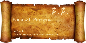 Parotzi Perenna névjegykártya